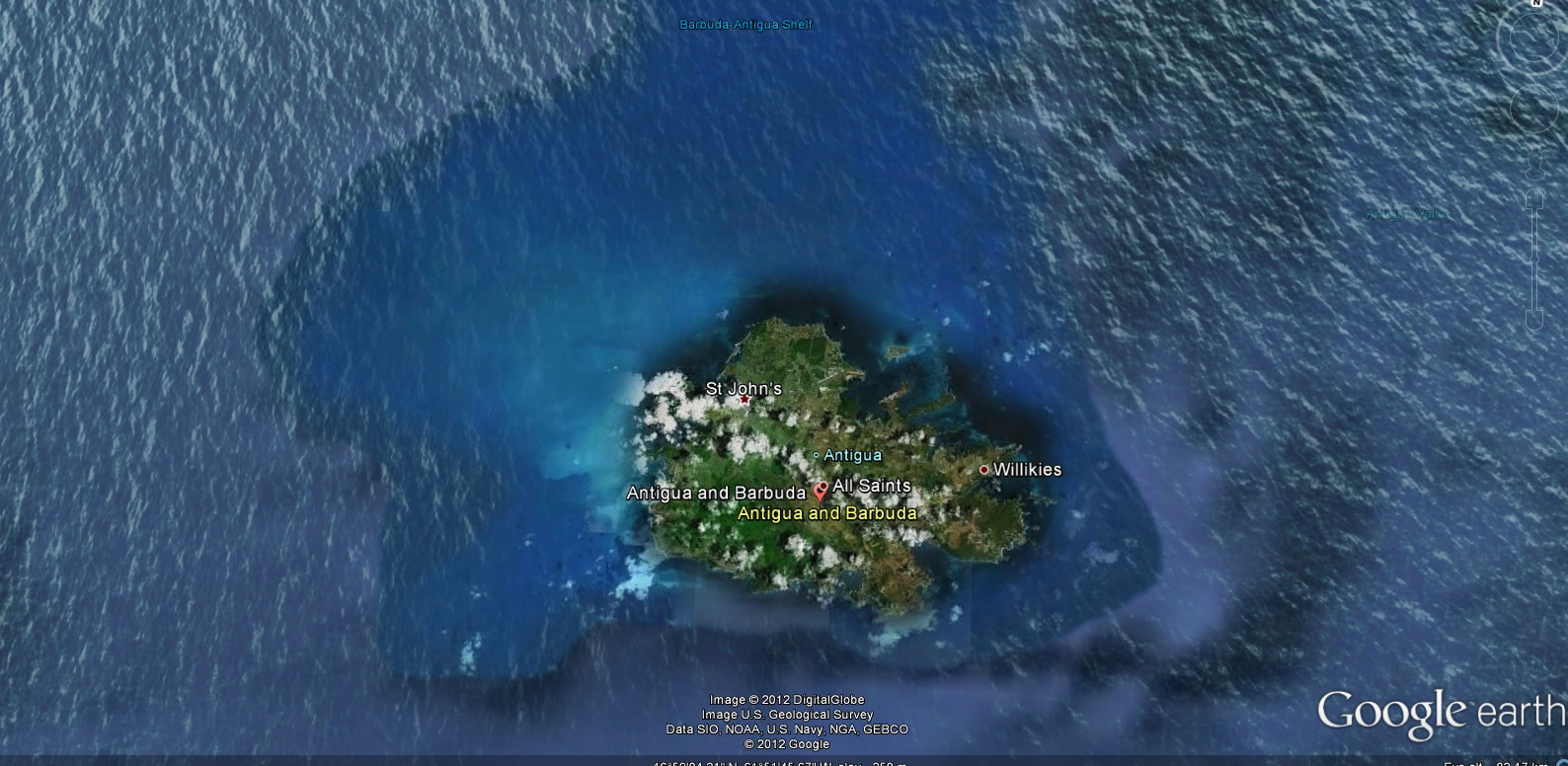 Antigua et Barbuda terre carte